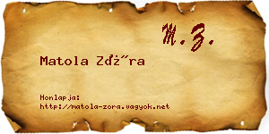 Matola Zóra névjegykártya